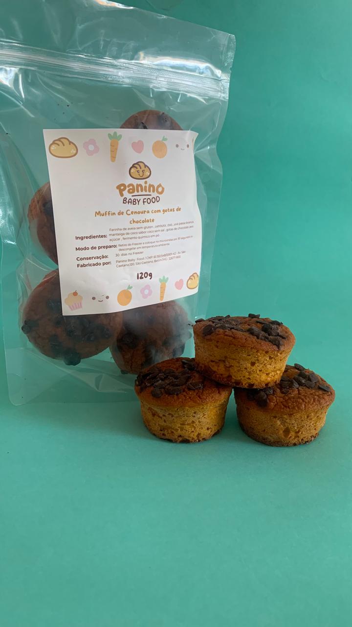 Muffin de Cenoura com gotas de chocolate